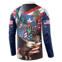 Personalized Puerto Rico 4th of July Button Sweatshirt USA Statue of Liberty El Morro