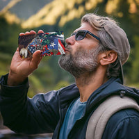 Personalized Puerto Rico 4th of July 4 in 1 Can Cooler Tumbler USA Statue of Liberty El Morro