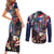 Personalized Puerto Rico 4th of July Couples Matching Short Sleeve Bodycon Dress and Long Sleeve Button Shirt USA Statue of Liberty El Morro