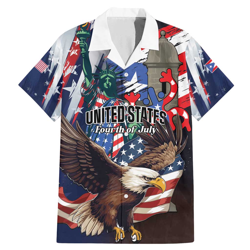 Personalized Puerto Rico 4th of July Family Matching Mermaid Dress and Hawaiian Shirt USA Statue of Liberty El Morro