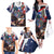 Personalized Puerto Rico 4th of July Family Matching Off The Shoulder Long Sleeve Dress and Hawaiian Shirt USA Statue of Liberty El Morro