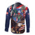 Personalized Puerto Rico 4th of July Family Matching Off The Shoulder Long Sleeve Dress and Hawaiian Shirt USA Statue of Liberty El Morro