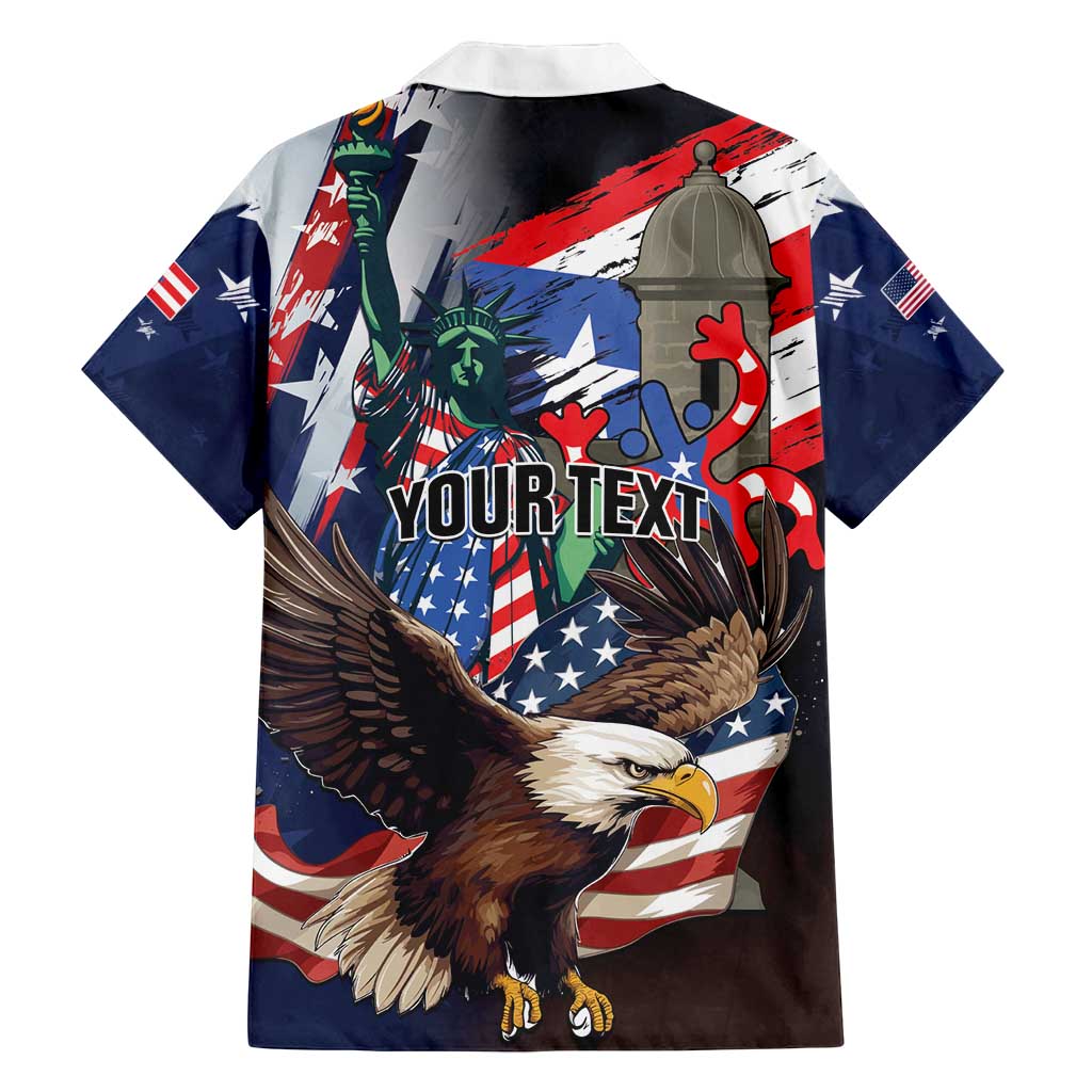 Personalized Puerto Rico 4th of July Family Matching Off Shoulder Maxi Dress and Hawaiian Shirt USA Statue of Liberty El Morro