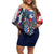 Personalized Puerto Rico 4th of July Family Matching Off Shoulder Short Dress and Hawaiian Shirt USA Statue of Liberty El Morro
