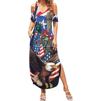 Personalized Puerto Rico 4th of July Family Matching Summer Maxi Dress and Hawaiian Shirt USA Statue of Liberty El Morro