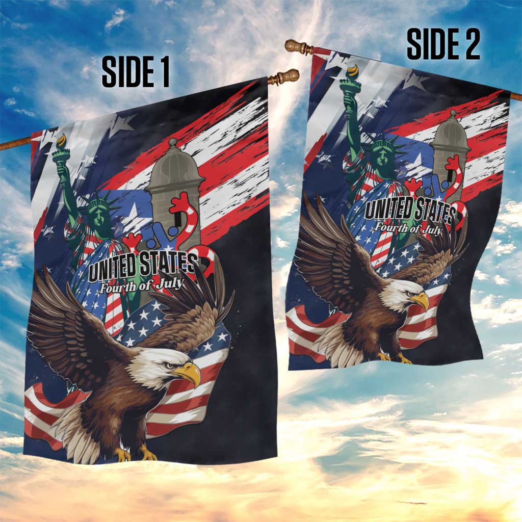 Puerto Rico 4th of July Garden Flag USA Statue of Liberty El Morro