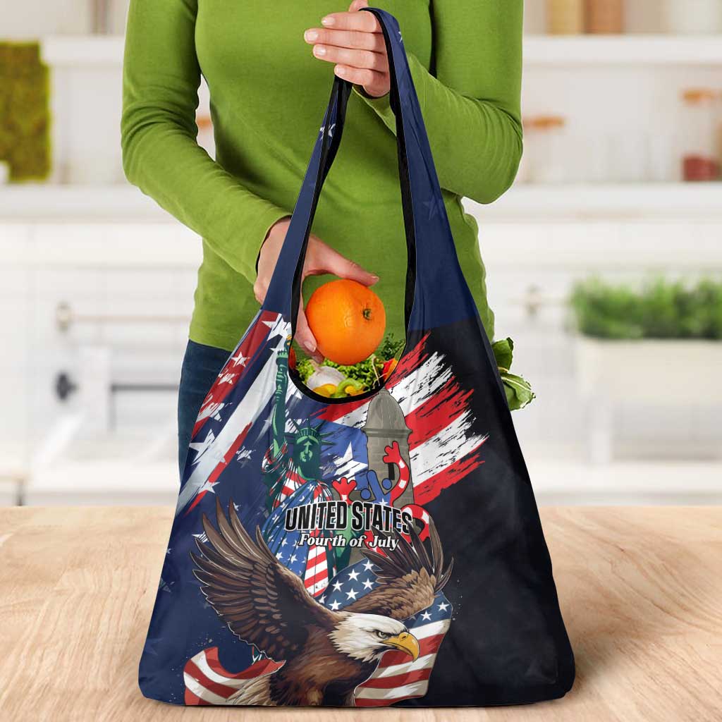 Puerto Rico 4th of July Grocery Bag USA Statue of Liberty El Morro