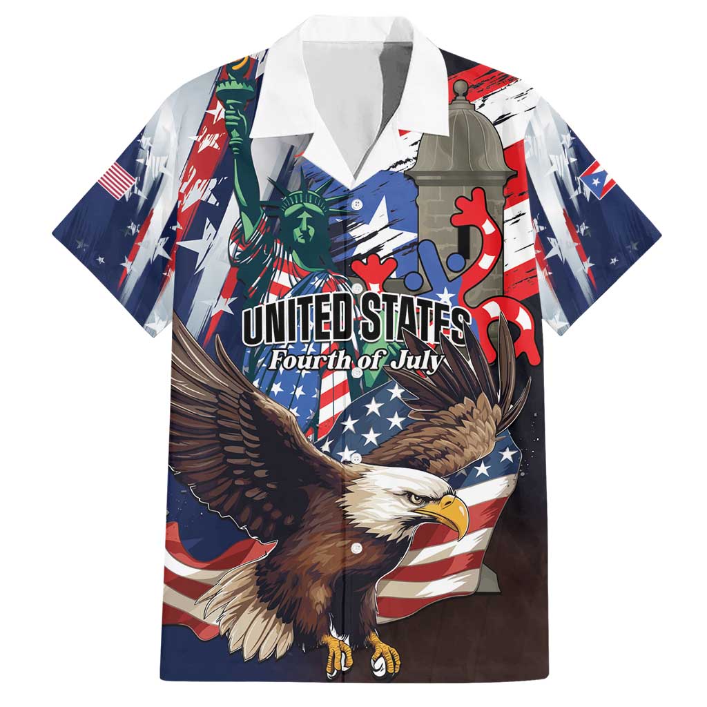 Personalized Puerto Rico 4th of July Hawaiian Shirt USA Statue of Liberty El Morro