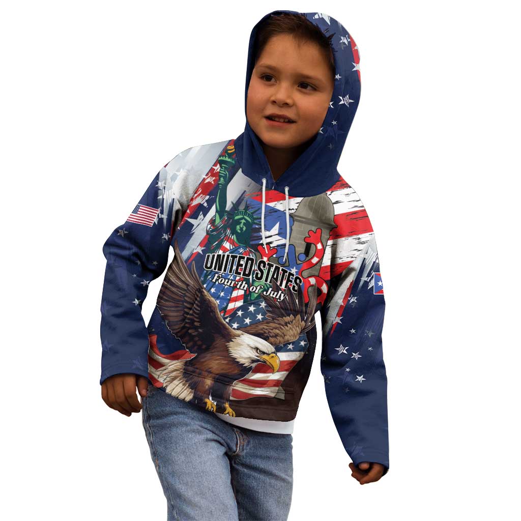 Personalized Puerto Rico 4th of July Kid Hoodie USA Statue of Liberty El Morro