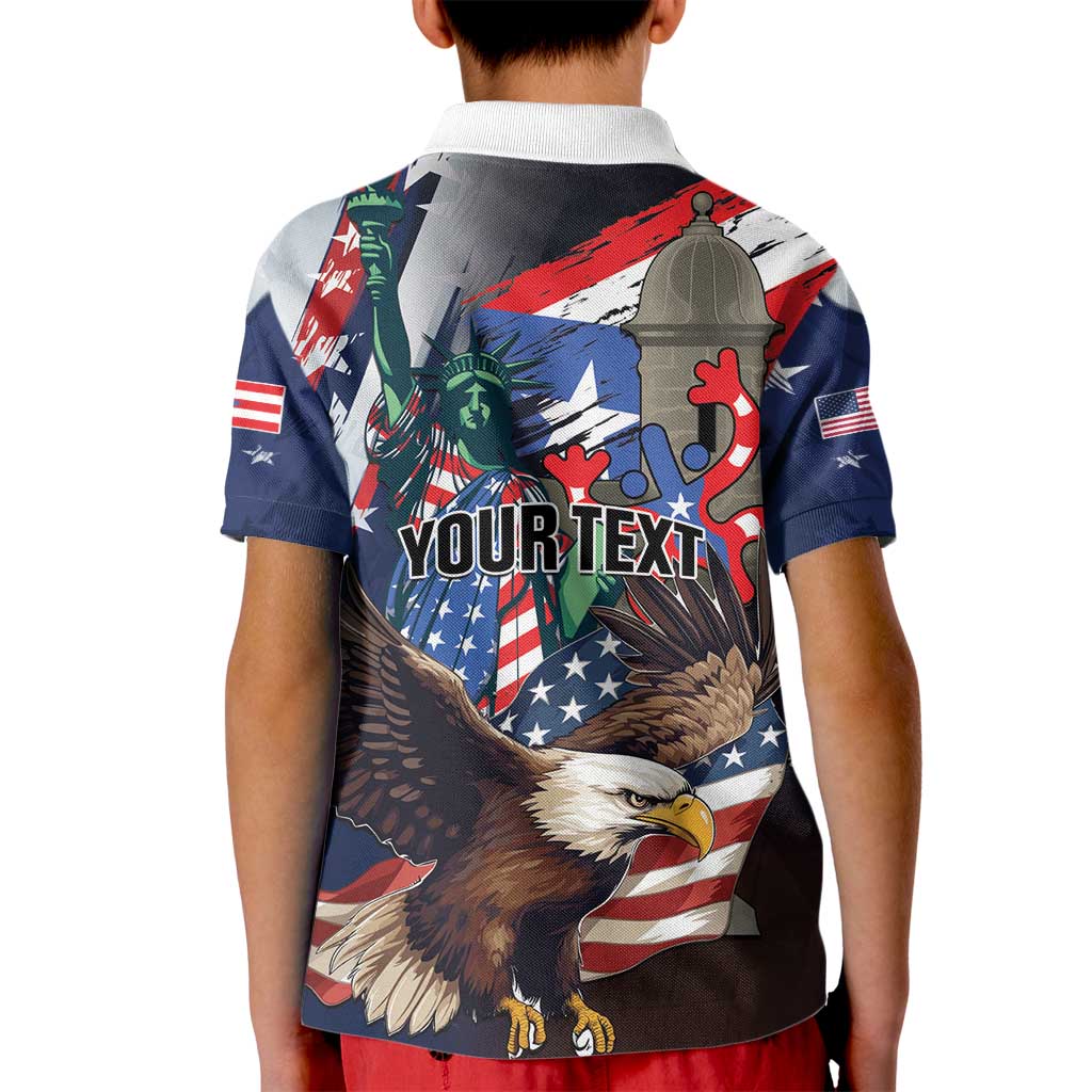 Personalized Puerto Rico 4th of July Kid Polo Shirt USA Statue of Liberty El Morro