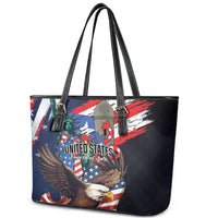 Puerto Rico 4th of July Leather Tote Bag USA Statue of Liberty El Morro