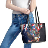 Puerto Rico 4th of July Leather Tote Bag USA Statue of Liberty El Morro