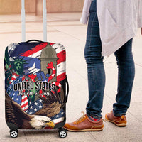 Puerto Rico 4th of July Luggage Cover USA Statue of Liberty El Morro