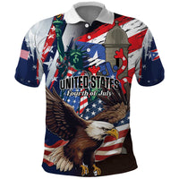 Personalized Puerto Rico 4th of July Polo Shirt USA Statue of Liberty El Morro
