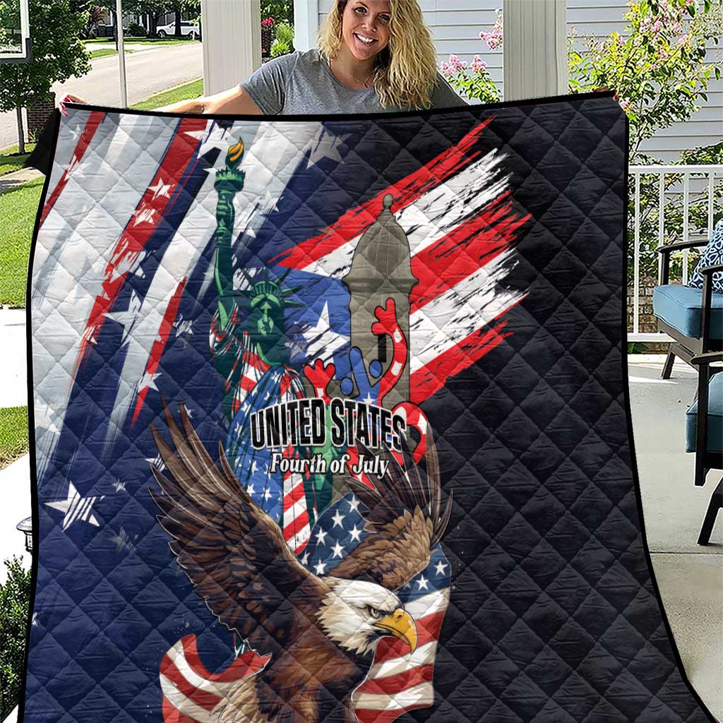 Puerto Rico 4th of July Quilt USA Statue of Liberty El Morro