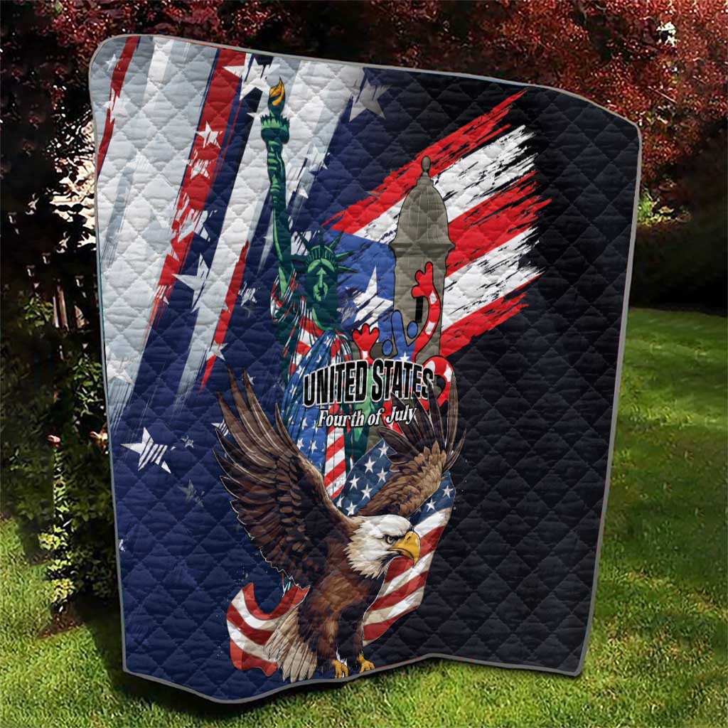 Puerto Rico 4th of July Quilt USA Statue of Liberty El Morro