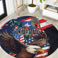 Puerto Rico 4th of July Round Carpet USA Statue of Liberty El Morro