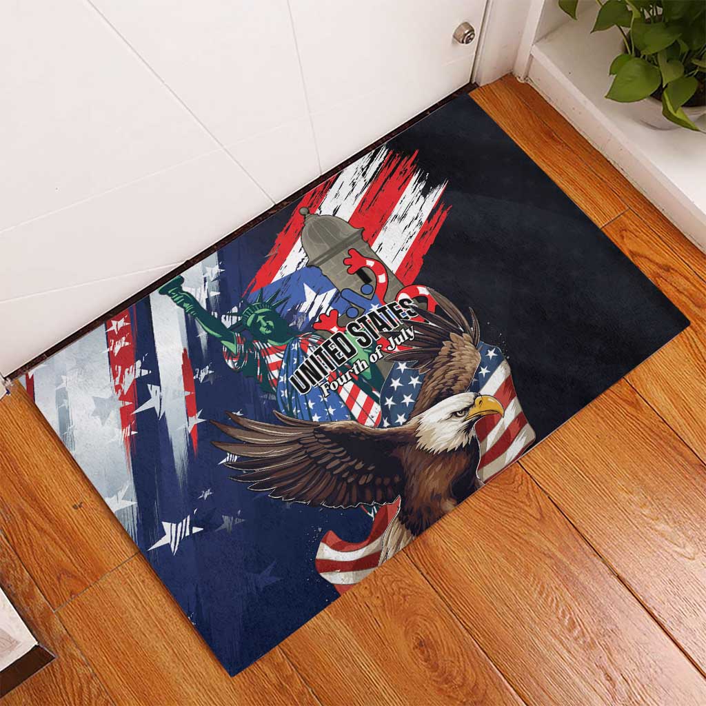 Puerto Rico 4th of July Rubber Doormat USA Statue of Liberty El Morro