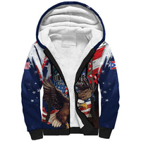 Personalized Puerto Rico 4th of July Sherpa Hoodie USA Statue of Liberty El Morro