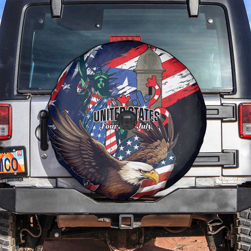Puerto Rico 4th of July Spare Tire Cover USA Statue of Liberty El Morro