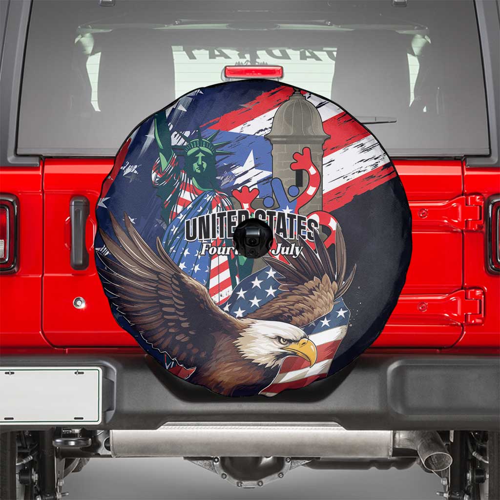 Puerto Rico 4th of July Spare Tire Cover USA Statue of Liberty El Morro