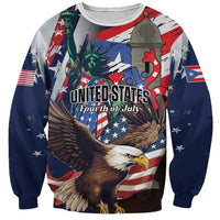 Personalized Puerto Rico 4th of July Sweatshirt USA Statue of Liberty El Morro