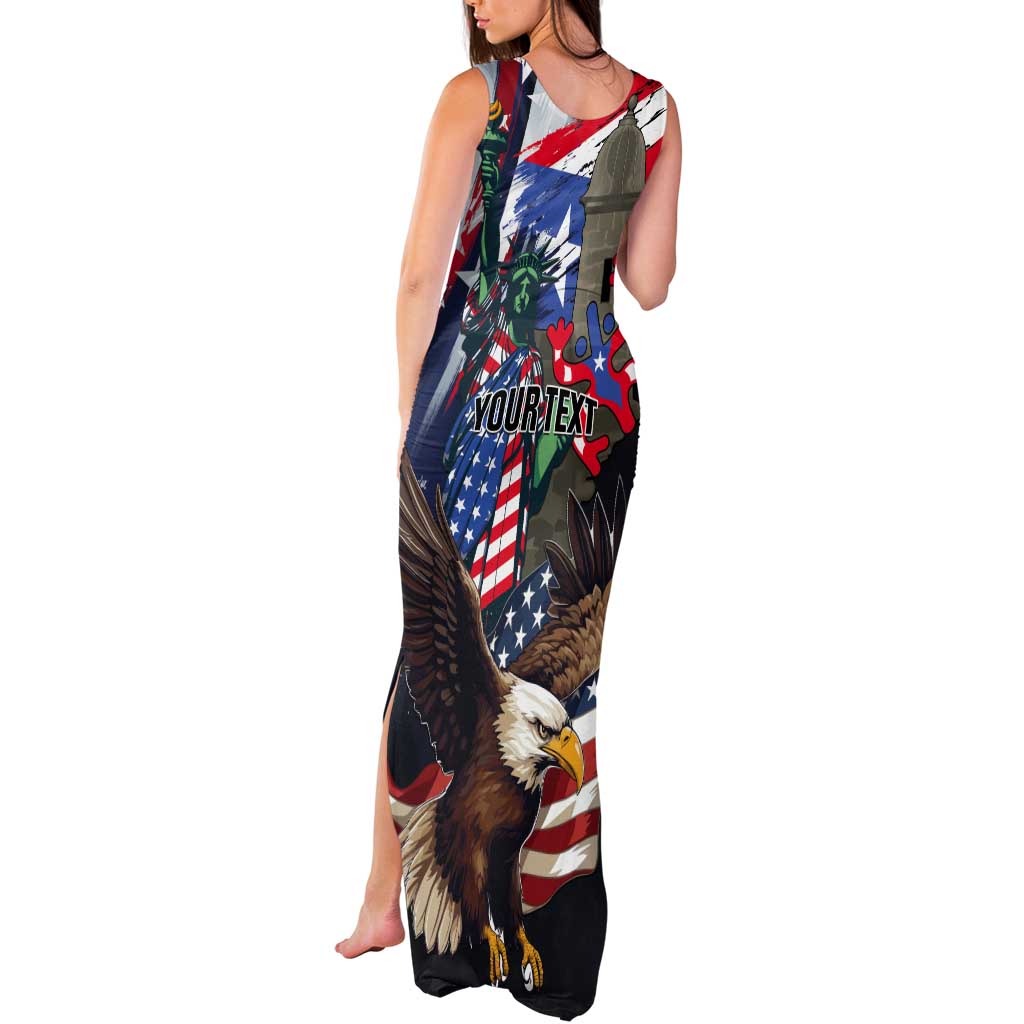 Personalized Puerto Rico 4th of July Tank Maxi Dress USA Statue of Liberty El Morro