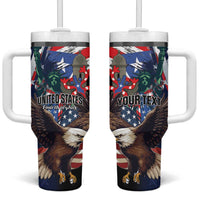 Personalized Puerto Rico 4th of July Tumbler With Handle USA Statue of Liberty El Morro
