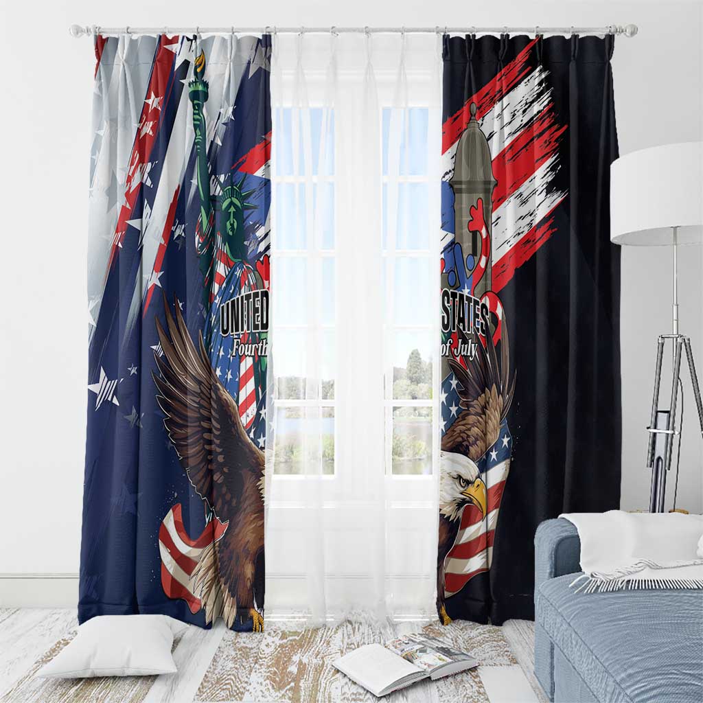 Puerto Rico 4th of July Window Curtain USA Statue of Liberty El Morro