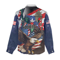 Personalized Puerto Rico 4th of July Women Casual Shirt USA Statue of Liberty El Morro
