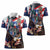 Personalized Puerto Rico 4th of July Women Polo Shirt USA Statue of Liberty El Morro