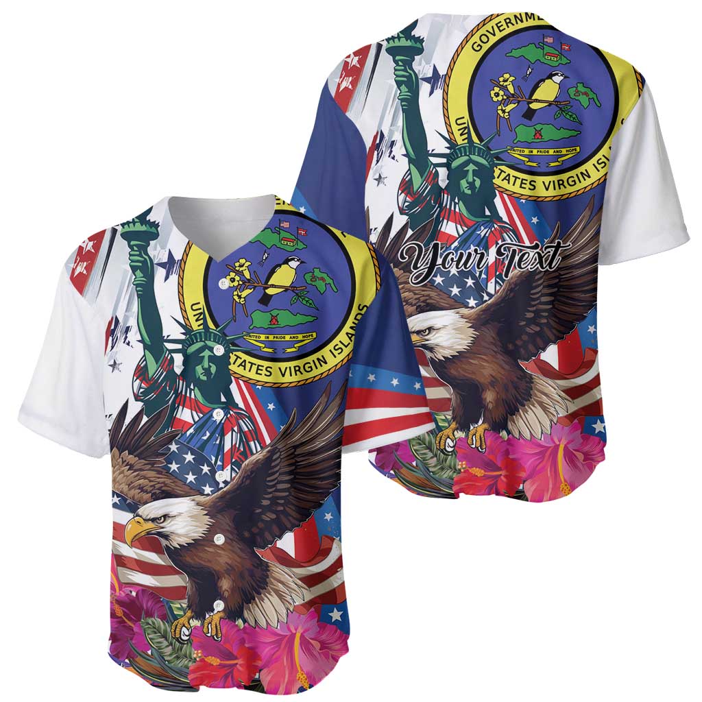Personalized US Virgin Islands 4th of July Baseball Jersey US Eagle Statue of Liberty