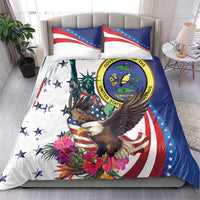 US Virgin Islands 4th of July Bedding Set US Eagle Statue of Liberty