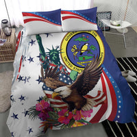 US Virgin Islands 4th of July Bedding Set US Eagle Statue of Liberty
