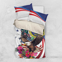 US Virgin Islands 4th of July Bedding Set US Eagle Statue of Liberty