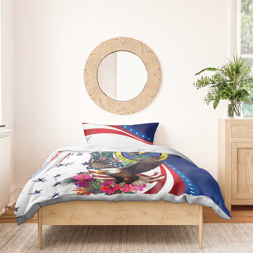 US Virgin Islands 4th of July Bedding Set US Eagle Statue of Liberty