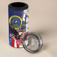Personalized US Virgin Islands 4th of July 4 in 1 Can Cooler Tumbler US Eagle Statue of Liberty
