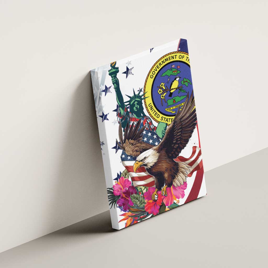 US Virgin Islands 4th of July Canvas Wall Art US Eagle Statue of Liberty