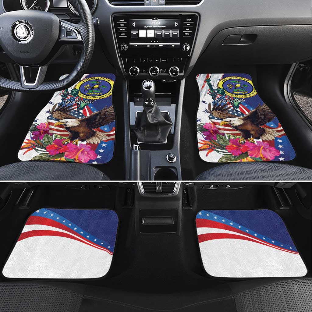 US Virgin Islands 4th of July Car Mats US Eagle Statue of Liberty