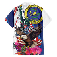 Personalized US Virgin Islands 4th of July Family Matching Long Sleeve Bodycon Dress and Hawaiian Shirt US Eagle Statue of Liberty