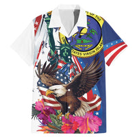 Personalized US Virgin Islands 4th of July Family Matching Mermaid Dress and Hawaiian Shirt US Eagle Statue of Liberty