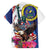 Personalized US Virgin Islands 4th of July Family Matching Off The Shoulder Long Sleeve Dress and Hawaiian Shirt US Eagle Statue of Liberty