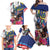 Personalized US Virgin Islands 4th of July Family Matching Off Shoulder Maxi Dress and Hawaiian Shirt US Eagle Statue of Liberty