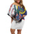 Personalized US Virgin Islands 4th of July Family Matching Off Shoulder Short Dress and Hawaiian Shirt US Eagle Statue of Liberty
