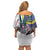 Personalized US Virgin Islands 4th of July Family Matching Off Shoulder Short Dress and Hawaiian Shirt US Eagle Statue of Liberty