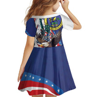 Personalized US Virgin Islands 4th of July Family Matching Tank Maxi Dress and Hawaiian Shirt US Eagle Statue of Liberty