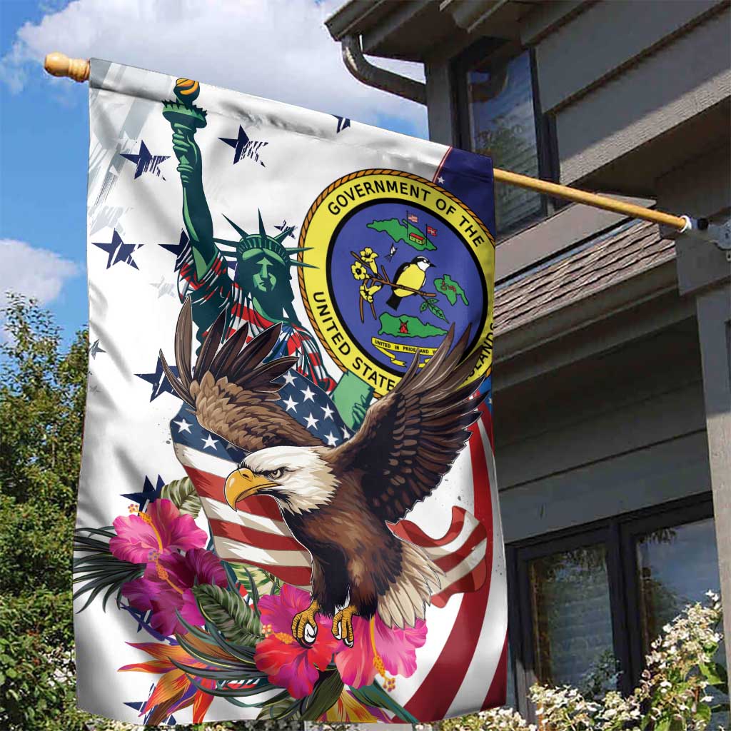 US Virgin Islands 4th of July Garden Flag US Eagle Statue of Liberty