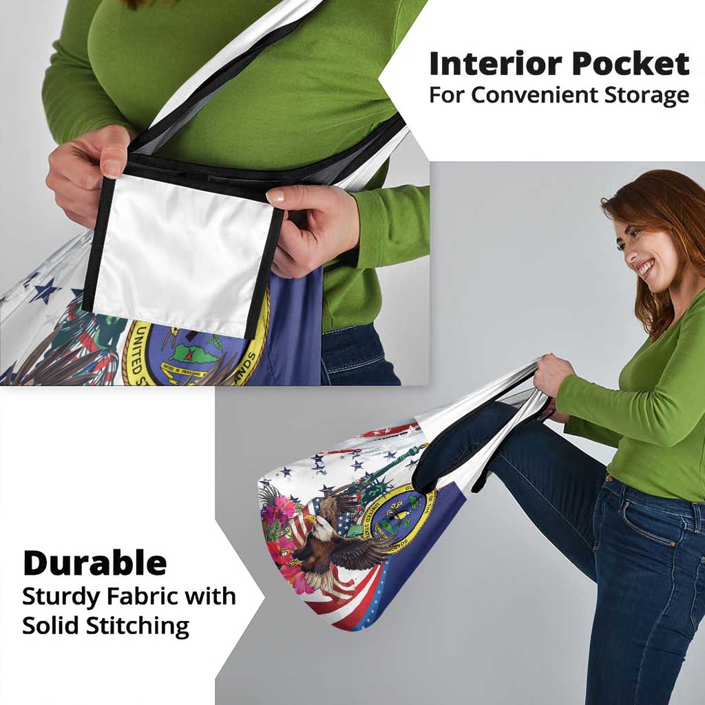 US Virgin Islands 4th of July Grocery Bag US Eagle Statue of Liberty