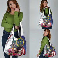 US Virgin Islands 4th of July Grocery Bag US Eagle Statue of Liberty