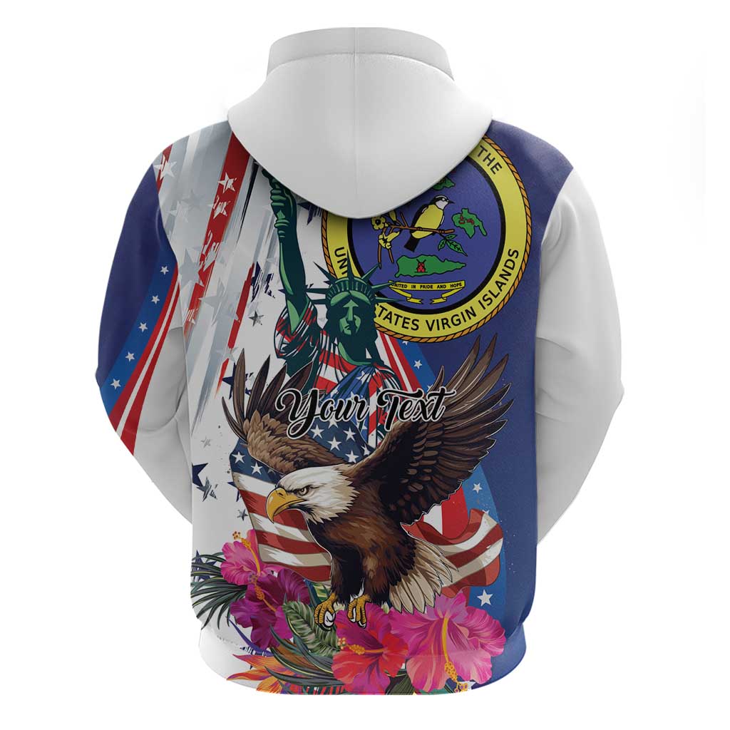 Personalized US Virgin Islands 4th of July Hoodie US Eagle Statue of Liberty